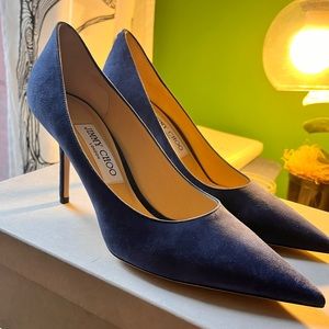 Jimmy Choo high heel in blue velvet 38.5